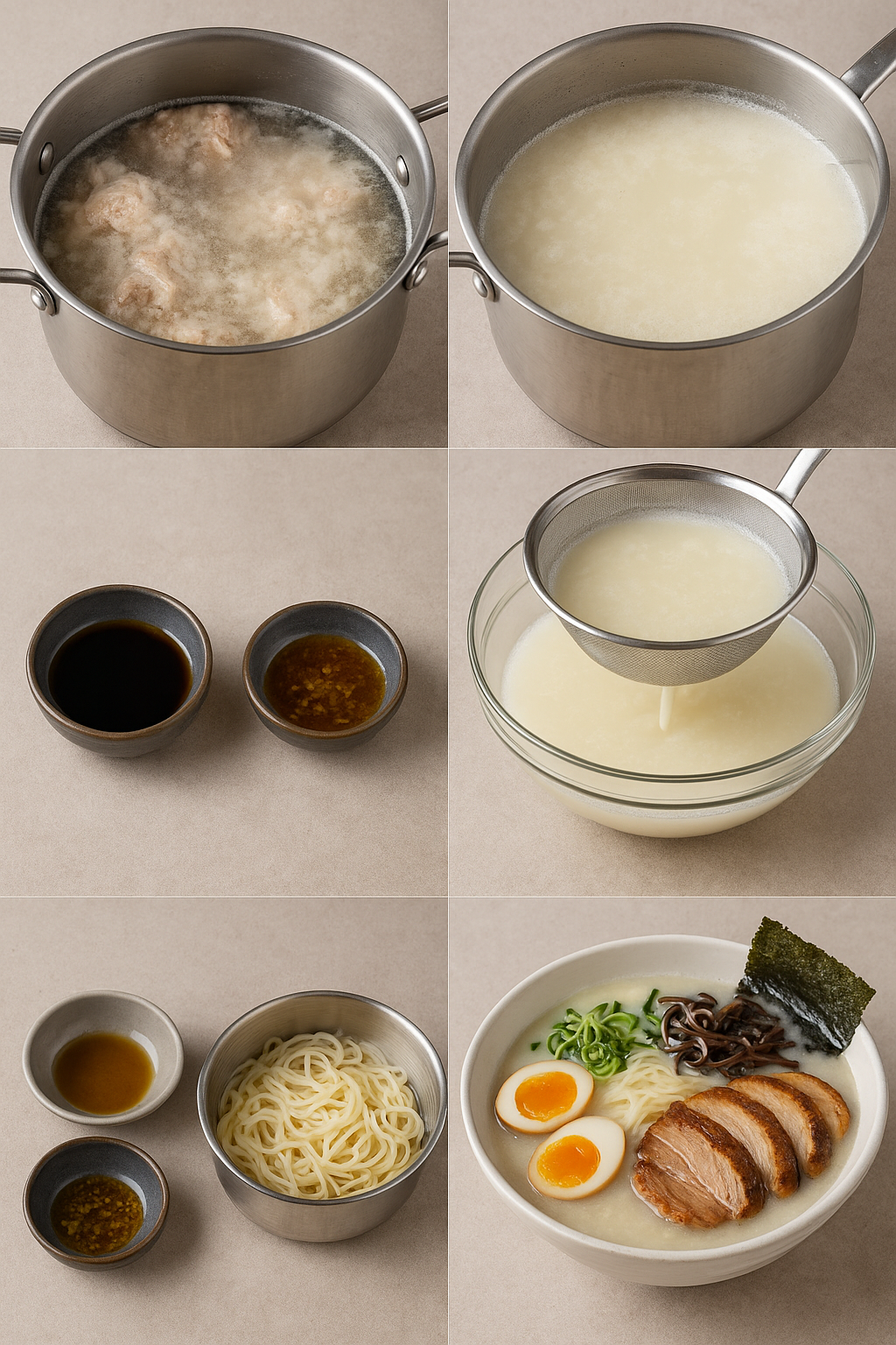Instruction visual for Tonkotsu Ramen