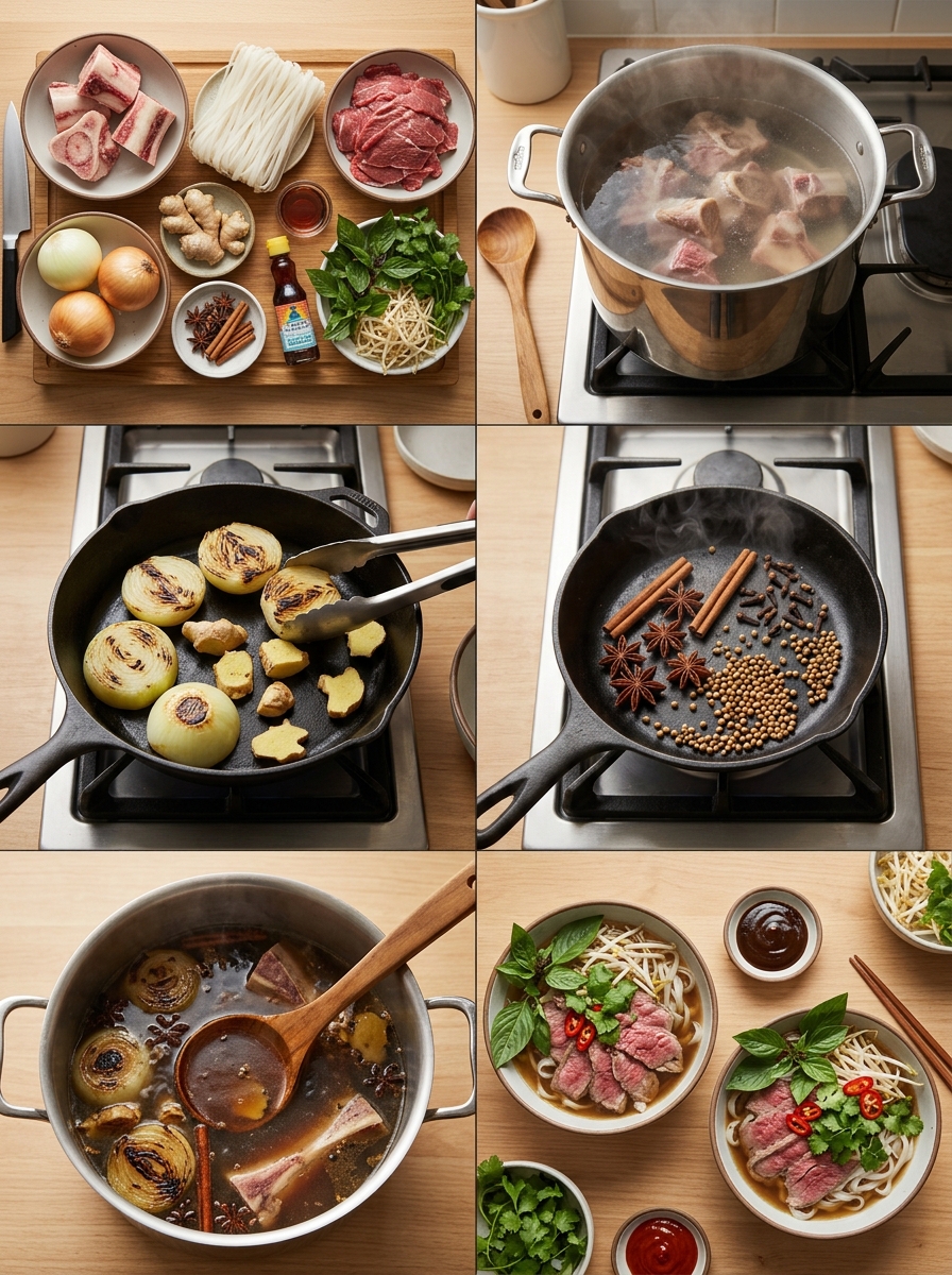 Instruction visual for Vietnamese Pho
