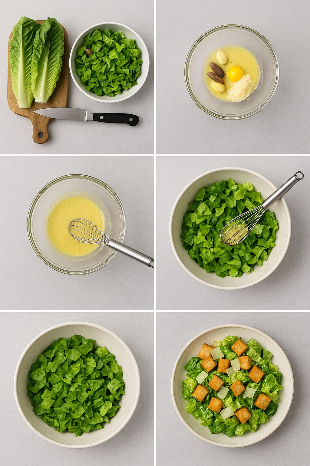 Instruction visual for Caesar Salad