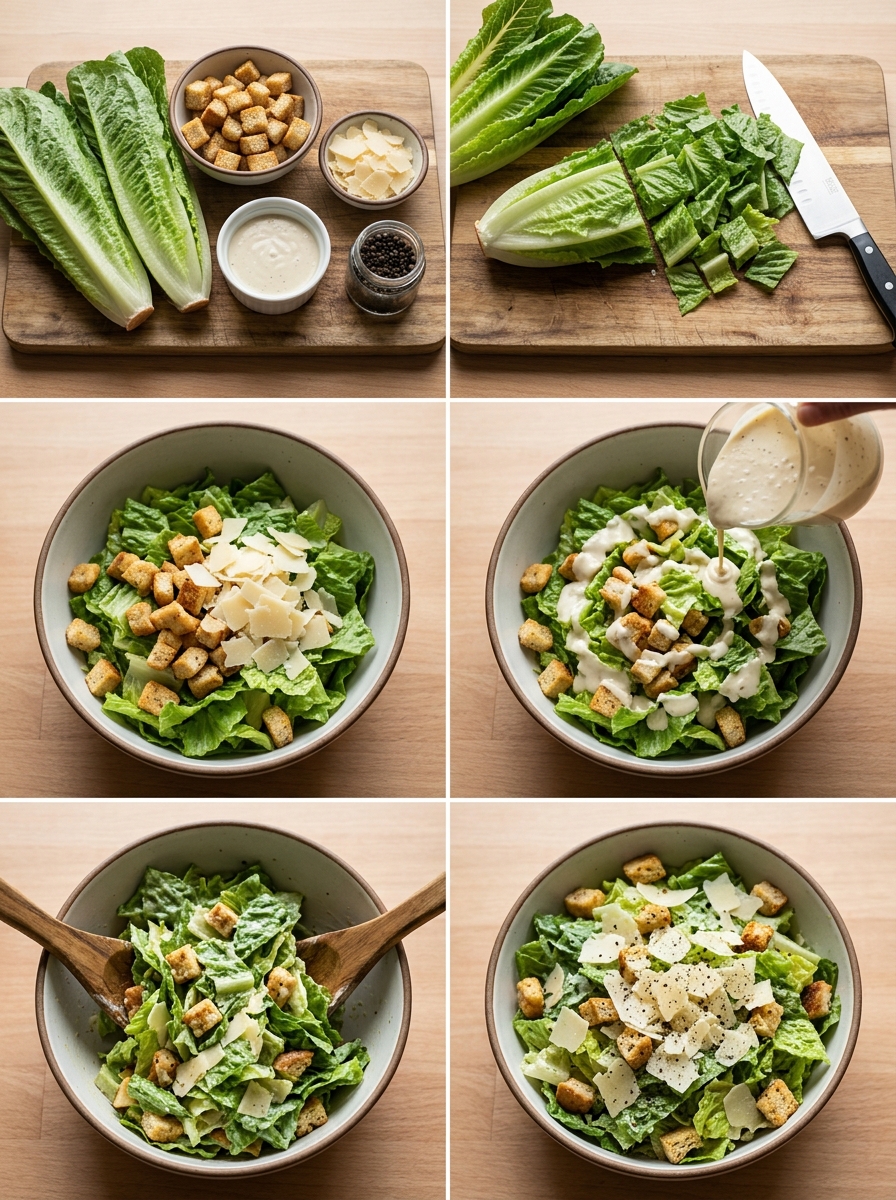 Instruction visual for Caesar Salad