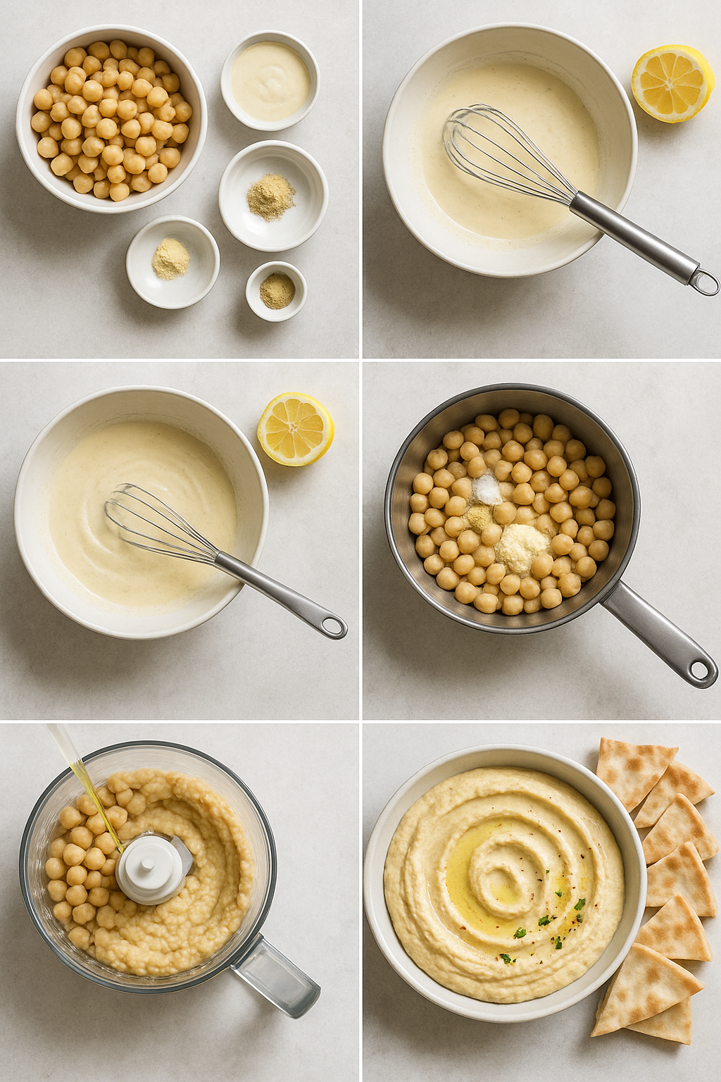 Instruction visual for Creamy Hummus