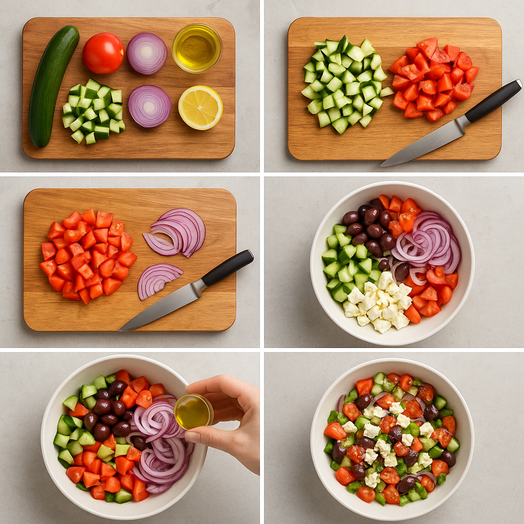 Instruction visual for Greek Salad