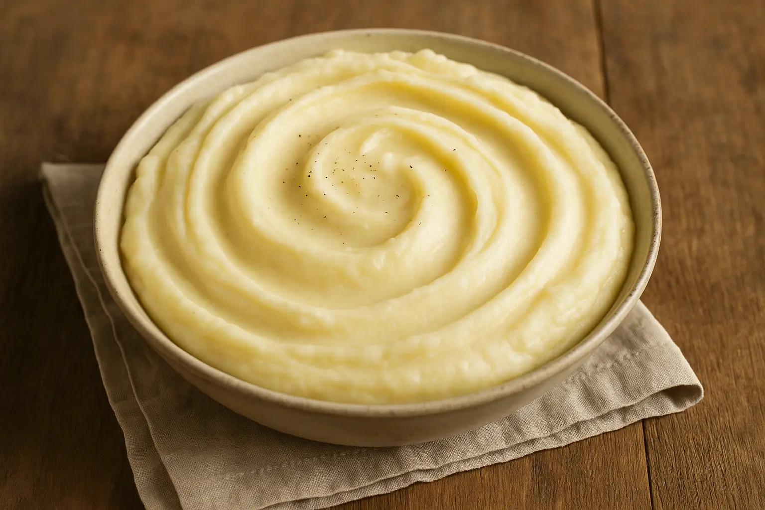 A bowl of creamy, fluffy mashed potatoes garnished with fresh chives, a classic Christmas side dish.